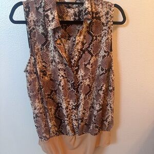 Express Snake Print Sleeveless Blouse Bodysuit